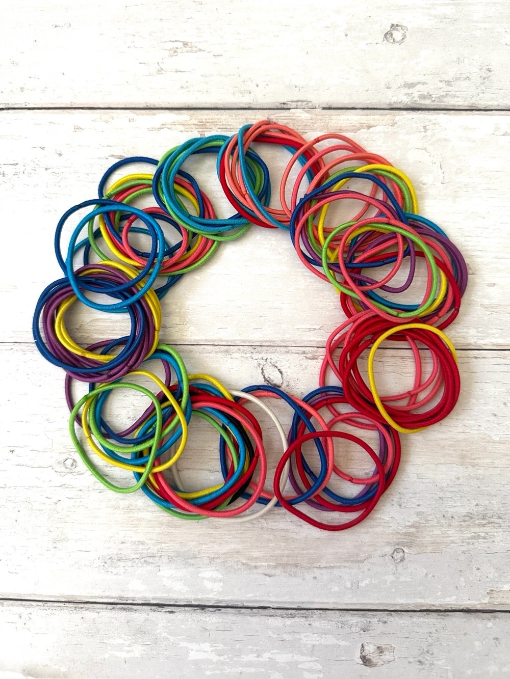 50ct Rainbow Hair Ties Elastics Brand NEW Just Opened Girls Lot Bundle